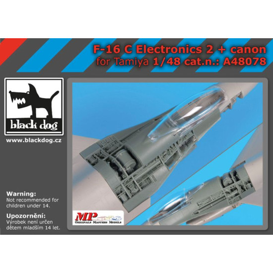 Black Dog A48078 1/48 F-16 C electronics 2 +canon for Tamiya