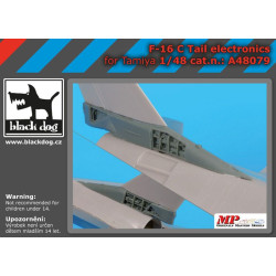 Black Dog A48079 1/48 F-16 C tail electronics for Tamiya