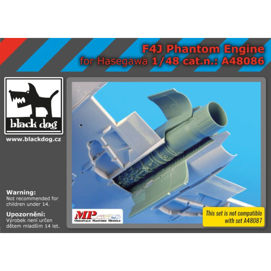 Black Dog A48086 1/48 F4J Phantom engine for Hasegawa