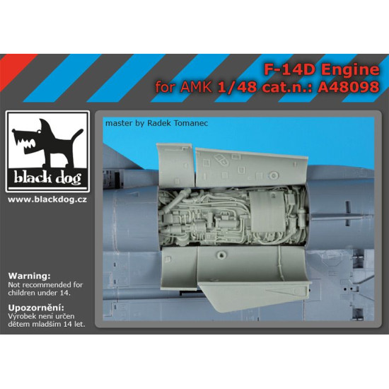 Black Dog A48098 1/48 F-14 D engine for AMK