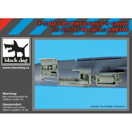 Black Dog A48100 1/48 F-14 D left electronics + canon for AMK Black Dog A48100 1/48 F-14 D left electronics + canon for AMK