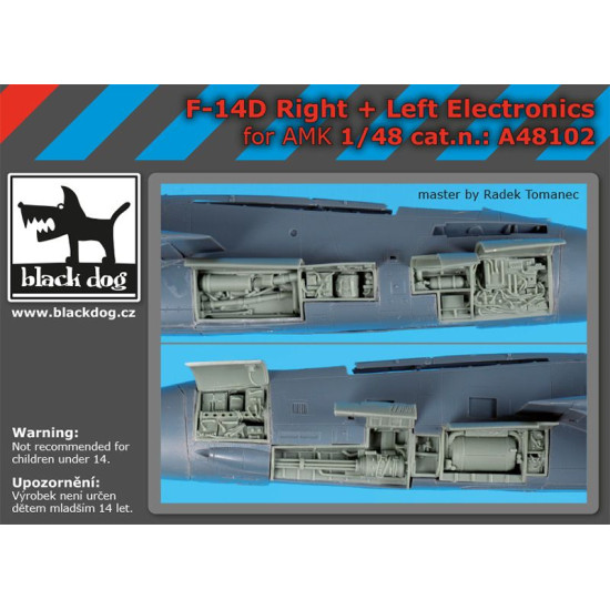 Black Dog A48102 1/48 F-14 D right +left electronics for AMK