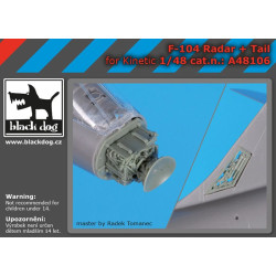 Black Dog A48106 1/48 F-104 radar+tail for Kinetic