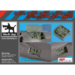 Black Dog A48117 1/48 Harrier GR 1/3 engine +electronics for Kinetic