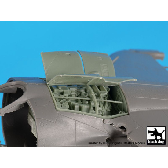 Black Dog A48117 1/48 Harrier GR 1/3 engine +electronics for Kinetic