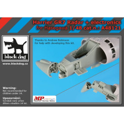 Black Dog A48121 1/48 Harrier GR 7 radar+electronics for Hasegawa