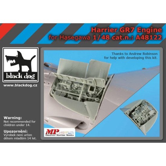Black Dog A48122 1/48 Harrier GR 7 engine for Hasegawa