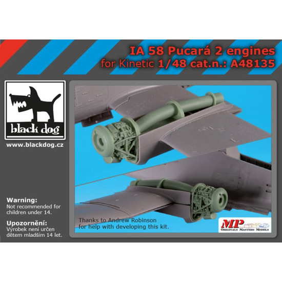 Black Dog A48135 1/48 IA 58 Pucará 2 engines for Kinetic