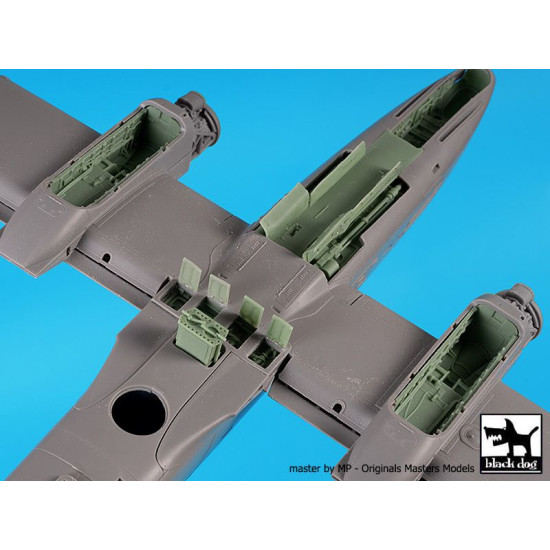 Black Dog A48136 1/48 IA 58 Pucará wheel bays + canon for Kinetic Black Dog A48136 1/48 IA 58 Pucará wheel bays + canon for Kinetic