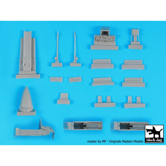 Black Dog A48136 1/48 IA 58 Pucará wheel bays + canon for Kinetic Black Dog A48136 1/48 IA 58 Pucará wheel bays + canon for Kinetic