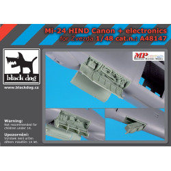 Black Dog A48147 1/48 Mi-24 Hind canon + electronics for Zvezda