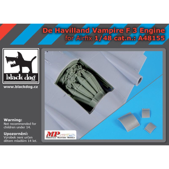 Black Dog A48155 1/48 De Havilland Vampire F 3 engine for Airfix