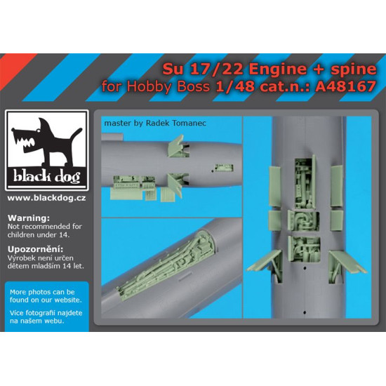 Black Dog A48167 1/48 SU-17/22 engine+spine for Hobby boss