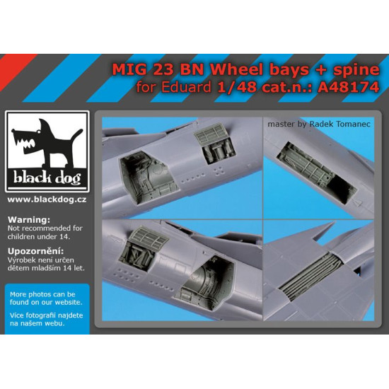 Black Dog A48174 1/48 Mig 23 BN wheel bays + spine for Eduard