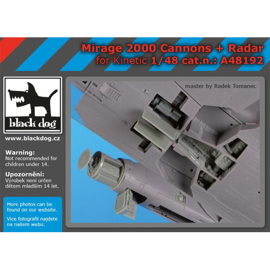 Black Dog A48192 1/48 Mirage 2000 cannons +radar for Kinetic