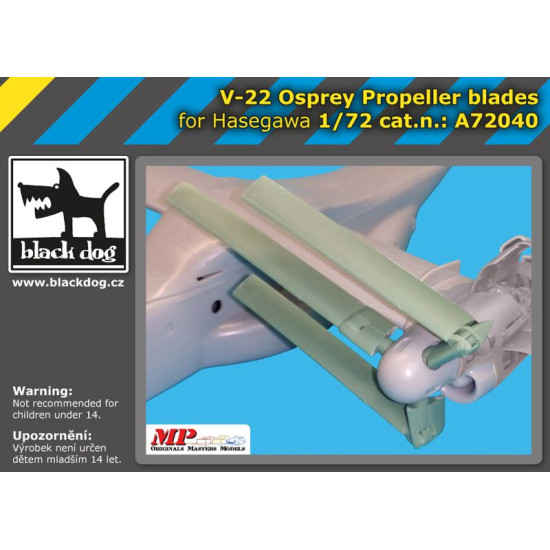 Black Dog A72040 1/72 V-22 Osprey propeller blades for Hasegawa