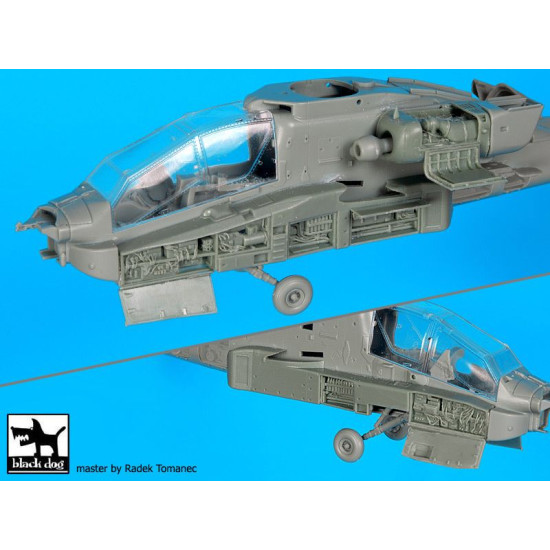 Black Dog A72079 1/72 AH-64 D Front electronics + engine for Academy