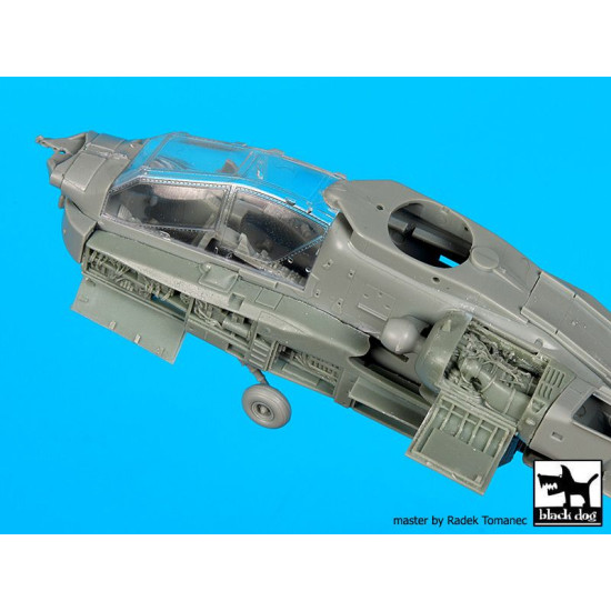 Black Dog A72079 1/72 AH-64 D Front electronics + engine for Academy