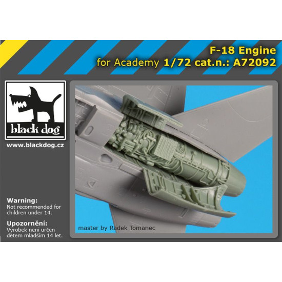 Black Dog A72092 1/72 F-18 engine for Academy