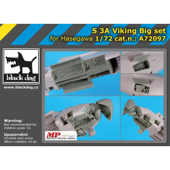 Black Dog A72097 1/72 S 3 A Viking big set for Hasegawa