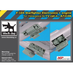 Black Dog A72106 1/72 F-104 Starfighter electronics + engine for Hasegawa