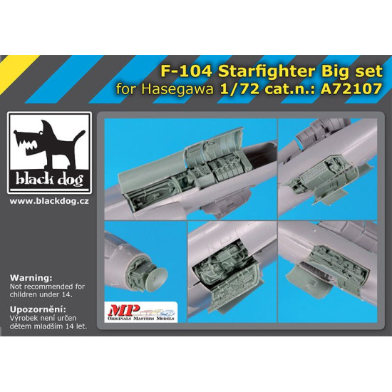 Black Dog A72107 1/72 F-104 Starfighter big set for Hasegawa