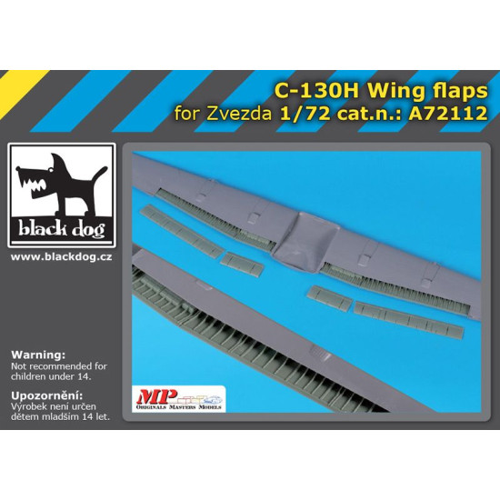 Black Dog A72112 1/72 C-130H Hercules wing flaps for Zvezda