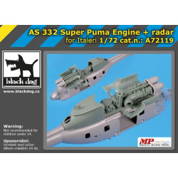 Black Dog A72119 1/72 AS 332 Super Puma engine + radar for Italeri