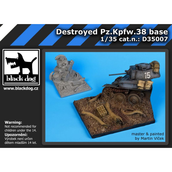 Black Dog D35007 1/35 Destroyed Pz.Kpfw 38 base