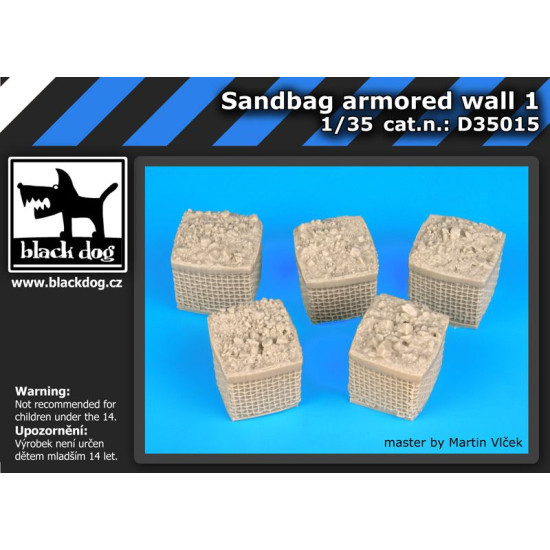 Black Dog D35015 1/35 Sandbag armored wall 1