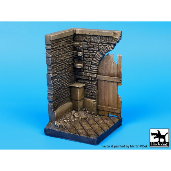 Black Dog D35023 1/35 Corner with wooden gate (50x50 mm)