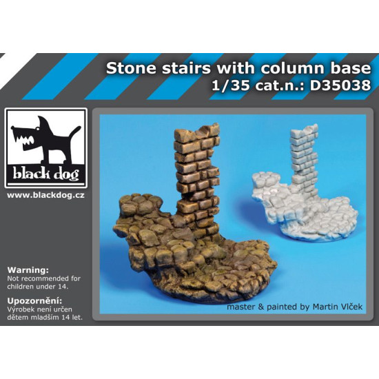 Black Dog D35038 1/35 Stone stairs with column base