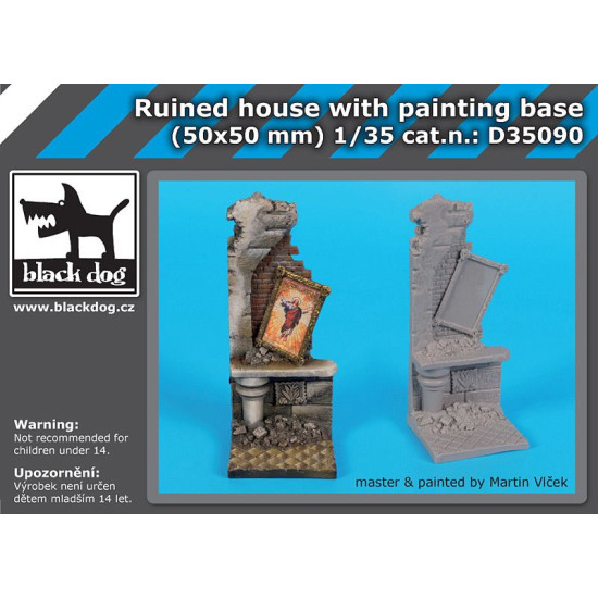 Black Dog D35090 1/35 Ruined housewith painting base Black Dog D35090 1/35 Ruined housewith painting base