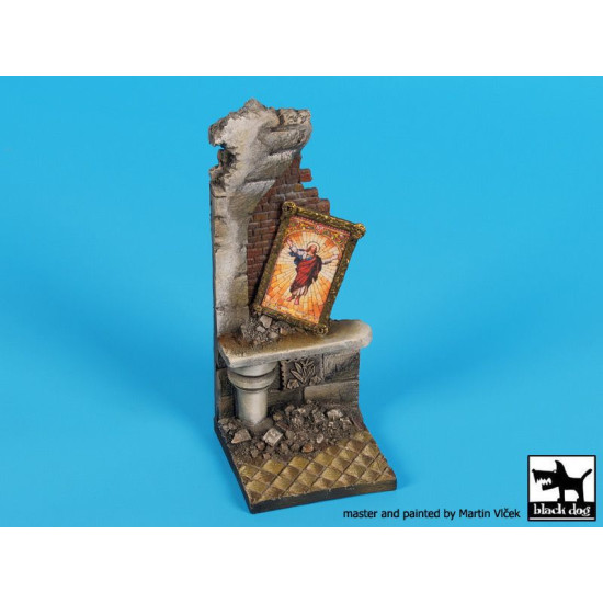 Black Dog D35090 1/35 Ruined housewith painting base Black Dog D35090 1/35 Ruined housewith painting base