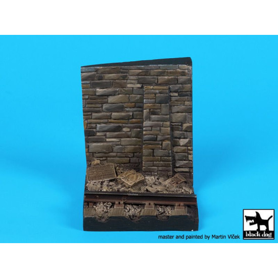 Black Dog D35098 1/35 Wall with rail base