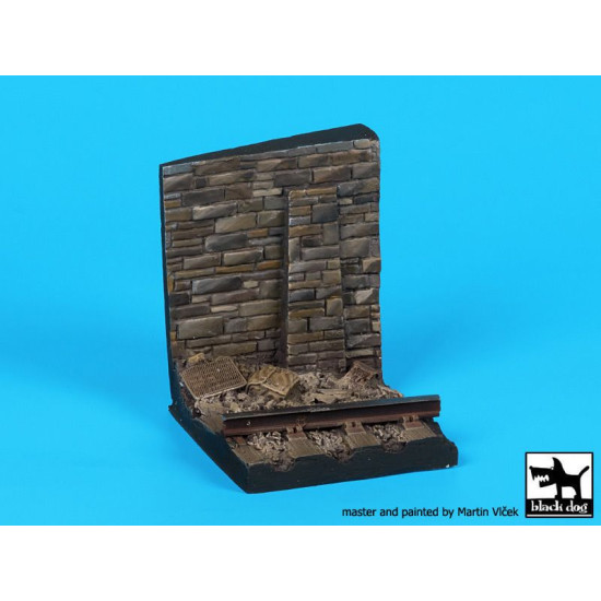 Black Dog D35098 1/35 Wall with rail base