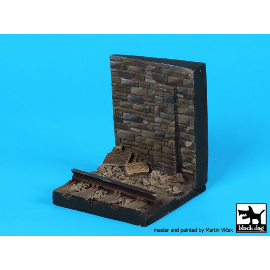 Black Dog D35098 1/35 Wall with rail base