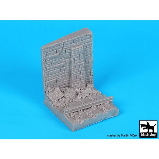 Black Dog D35098 1/35 Wall with rail base