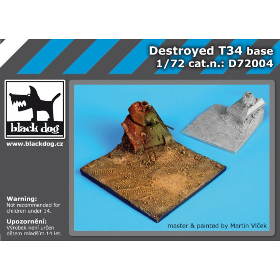 Black Dog D72004 1/72 Destroyed T34 base