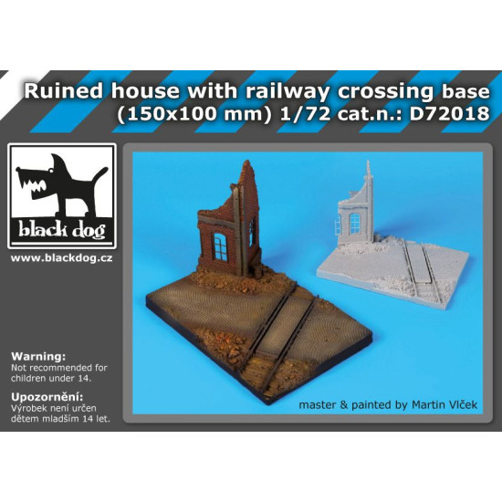 Black Dog D72018 1/72 Ruined house with railway crossing base