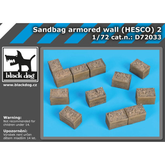 Black Dog D72033 1/72 Sandbag armored wall (HESCO) 2