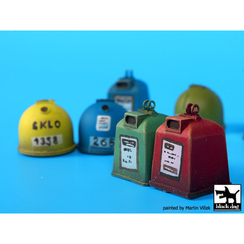 Black Dog D72042 1/72 Waste containers Model Kit Diorama Accessories ...