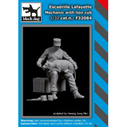 Black Dog F32084 1/32 Escadrille Lafayette mechanic with lion cub