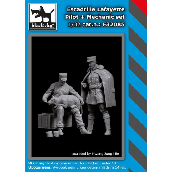 Black Dog F32085 1/32 Escadrile Lafayette pilot + mechanic set