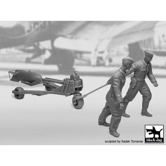 Black Dog F32088 1/32 WW II Luftwaffe bombenpersonals + Bomb loader + SC250 bomb set