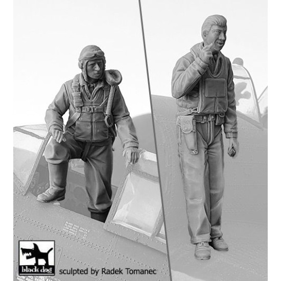 Black Dog F32137 1/32 USAAF Fighter pilots 1940-45 set