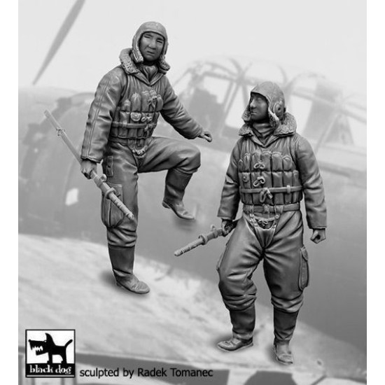 Black Dog F32141 1/32 Japanese fighter pilots WW II set