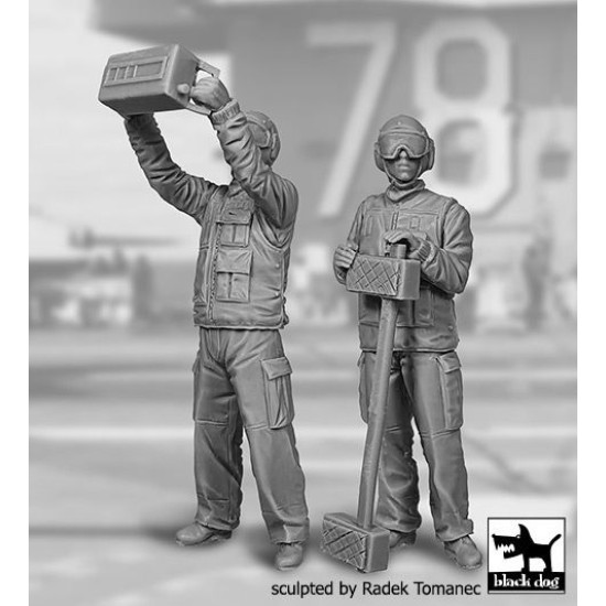 Black Dog F32165 1/32 US aircraft carrier deck crew set #3