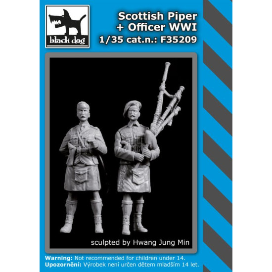 Black Dog F35209 1/35 Scottish piper+officer WW I