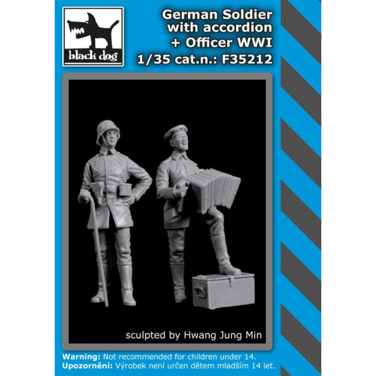 Black Dog F35212 1/35 German soldier with accordion+officer WW I